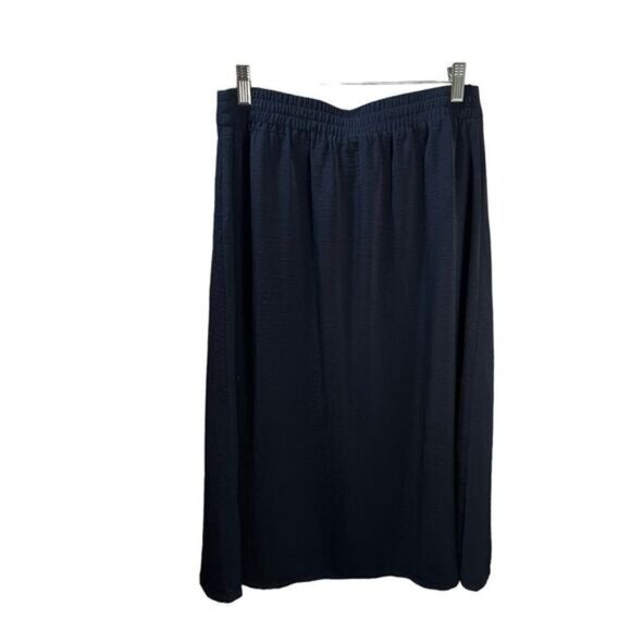 NWOT SOHO Navy Linen Look‎ Button Up Midi Skirt Medium - Picture 2 of 4